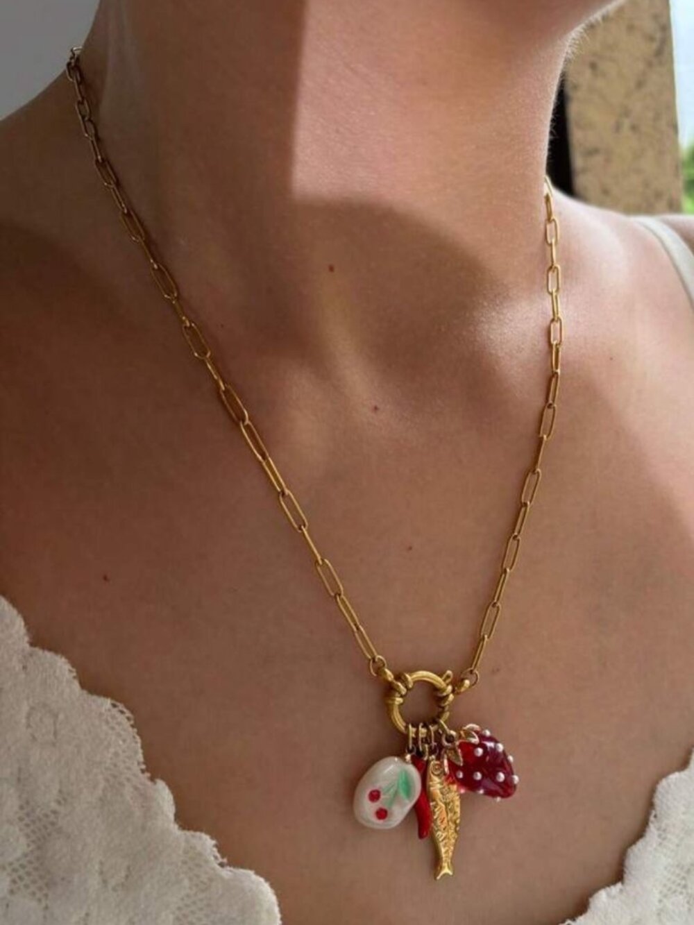 Summer strawberry necklace 2527